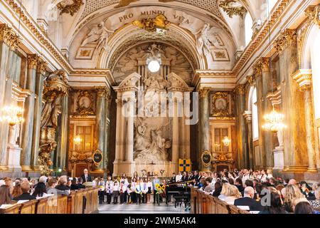 Stockholm, Schweden. Februar 2024. STOCKHOLM, SCHWEDEN 20240224der Botschafter der Ukraine in Schweden, Andrij Plachotnyuk, spricht am Samstag bei einem Friedensgebet in der Schlosskirche im Königlichen Palast zum zweiten Jahrestag der russischen Invasion in die Ukraine. Foto: Caisa Rasmussen/TT/Code 12150 Credit: TT News Agency/Alamy Live News Stockfoto