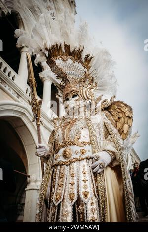 Venezianische Masken am Karneval von Venedig Stockfoto