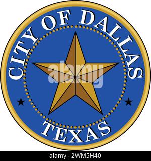 Wappen der US-Stadt DALLAS, TEXAS Stock Vektor