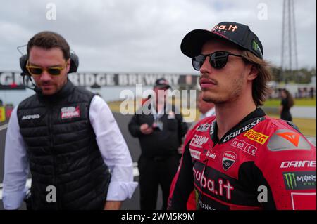 Phillip Island Grand Prix Circuit, 24. Februar 2024: 11 Nicolo Bulega (ITA) Ducati Panigale V4R von Aruba.IT Racing Ducati während der Superbike-Weltmeisterschaft 2024. (Foto von Damir IVKA/ATP Images) (IVKA DAMIR /ATP/SPP) Credit: SPP Sport Pressefoto. /Alamy Live News Stockfoto