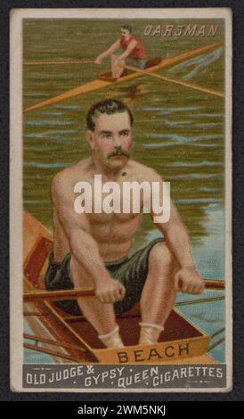 Strand, Ruderer alte Richter & Gipsy Queen Zigaretten. Stockfoto