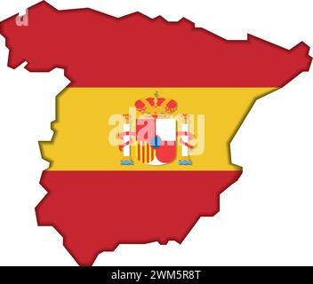 Isolierte Karte von spanien mit Flagge Vektor Stock Vektor