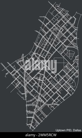 Straßenkarte des Stadtviertels Public Improvement District in DALLAS Stock Vektor