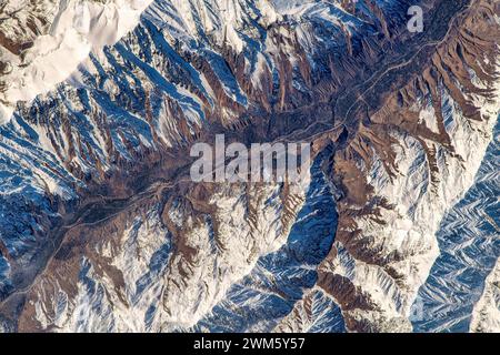 Berge in Afghanistan. Digitale Bildverbesserung durch die NASA Stockfoto