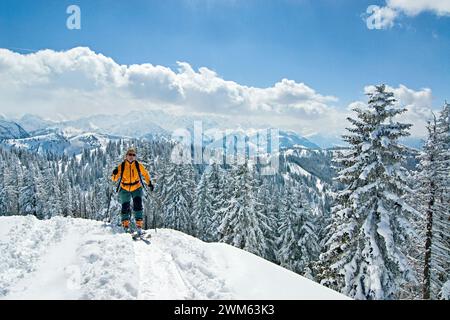 Skitour zum Wertacher Horn in den Allgäuer Alpen Stockfoto