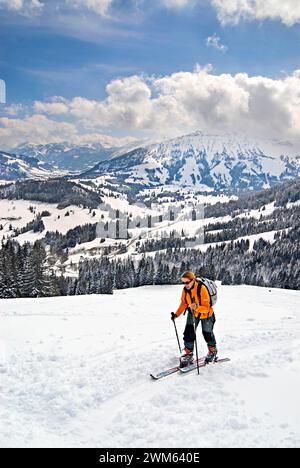 Skitour zum Wertacher Horn in den Allgäuer Alpen Stockfoto