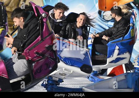 Prag, Tschechische Republik. Februar 2024. Das traditionelle St.. Die Matthewmesse (Matejska-Stupf) begann am 24. Februar 2024 in Prag. Quelle: VIT Simanek/CTK Photo/Alamy Live News Stockfoto