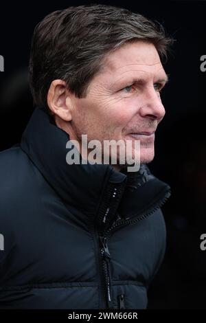 LONDON, Großbritannien - 24. Februar 2024: Crystal Palace Manager Oliver Glasner sieht vor dem Premier League Spiel zwischen Crystal Palace FC und Burnley FC im Selhurst Park (Credit: Craig Mercer/ Alamy Live News) Stockfoto