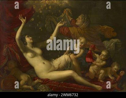 Benedetto Gennari (Cento 1633-Bologna 1715) - Danaë erhält den Goldschauer Stockfoto