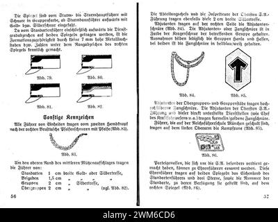 Beppo Bässler - Aufbau und Abzeichen der NSDAP SA SS HJ PO NSBO DAF 1934 - 56-57 SA Sturmabteilung Mütze Sonstige Kennzeichen. Propagandaheft) Stockfoto