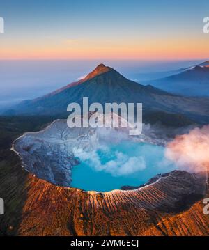 Luftaufnahme von Kawah Ijen, Indonesien Stockfoto