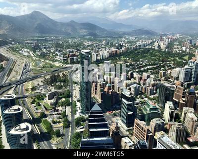 Das Stadtviertel Sanhattan, Santiago de Chile, von Gran Torre Costanera Stockfoto