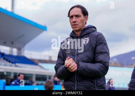 Brescia, Italien. Februar 2024. Der Cheftrainer Alessandro Nesta (AC Reggiana) bei Brescia Calcio vs AC Reggiana, italienisches Fußball-Spiel der Serie B in Brescia, Italien, 24. Februar 2024 Credit: Independent Photo Agency/Alamy Live News Stockfoto