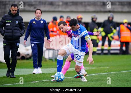 Brescia, Italien. Februar 2024. Dimitri Bisoli (Brescia Calcio) während des Spiels Brescia Calcio vs AC Reggiana, italienischer Fußball Serie B in Brescia, Italien, 24. Februar 2024 Credit: Independent Photo Agency/Alamy Live News Stockfoto