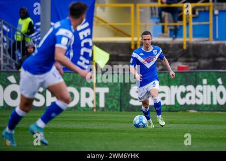 Brescia, Italien. Februar 2024. Fabrizio Paghera (Brescia Calcio) während des Spiels Brescia Calcio vs AC Reggiana, italienischer Fußball Serie B in Brescia, Italien, 24. Februar 2024 Credit: Independent Photo Agency/Alamy Live News Stockfoto