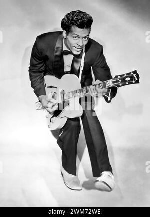 Chuck Berry. Porträt des Americn Rock N' Roll-Sängers Charles Edward Anderson Berry (1926–2017), Werbefoto, 1958 Stockfoto