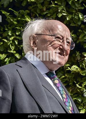 Michael D Higgins. Porträt des irischen Präsidenten Michael Daniel Higgins (* 1941) aus dem Jahr 2023 Stockfoto