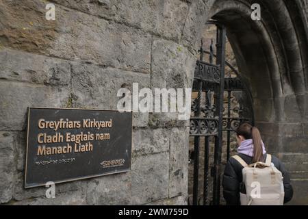 Edinburgh Schottland, Großbritannien {days} Februar 2024. Allgemeine Ansicht von Grayfriars Kirkyard. Credit sst/alamy Live News Stockfoto