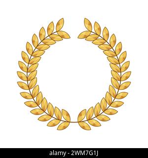 Gold Lorbeerkranz Award Logo Vektor Illustration. Laurel-Symbol auf weißem Hintergrund. Vektorgrafik. Set aus Blätterkranz für das Filmfestival. Stock Vektor