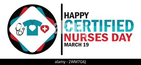 Happy Certified Nurses Day. Geeignet für Grußkarten, Poster und Banner. Stock Vektor