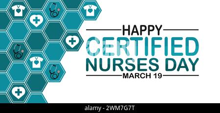 Hintergrundbild zum Happy Certified Nurses Day mit Typografie. Happy Certified Nurses Day, Hintergrund Stock Vektor