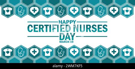 Happy Certified Nurses Day Tapete mit Formen und Typografie. Happy Certified Nurses Day, Hintergrund Stock Vektor