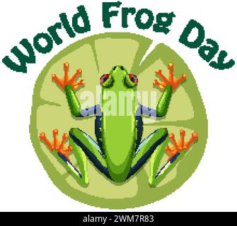 Vektor-Illustration eines Frosches zum Weltfroschtag Stock Vektor