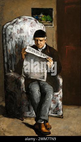 Der Vater des Künstlers liest "L'événement". Paul Cézanne. 1866. Stockfoto