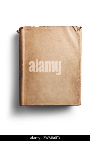 Altes Buch, isoliert auf weißem Hintergrund Stockfoto