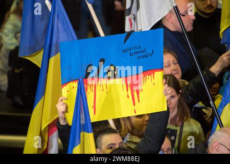 Danzig, Polen. 24. Februar 2024. 2. Jahrestag der russischen Agression auf der Ukraine © Wojciech Strozyk / Alamy Live News Stockfoto