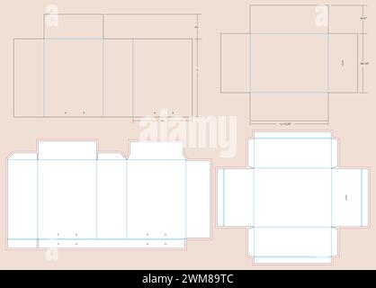 Gleitschuhkasten mit Seilgriff große Größe: 13,25 x 10 x 5 Zoll Matrizenschablone | herausziehbare Schublade mit Seilgriff starre Box Dieline-Schablone Stock Vektor