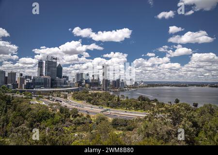 Blick auf Perth, vom Kings Park, Western Australia, Australien Stockfoto