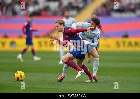 Barcelona, Esp. Februar 2024. FC BARCELONA GEGEN GETAFE CF. 24. Februar 2024 während des Spiels zwischen dem FC Barcelona und Getafe CF, das dem 26. Tag der La Liga EA Sports im Olimpic-Stadion Lluis Companys von Montjuic in Barcelona entspricht. Quelle: Rosdemora/Alamy Live News Stockfoto