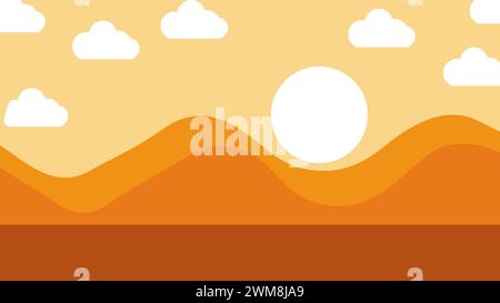 Kunst Illustration Landschaft Ansicht Design Konzept Cartoon flach von Landschaft Natur Stock Vektor