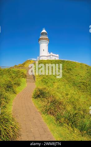 Spaziergang zum Cape Byron Lighthouse, Byron Bay, New South Wales, Australien. Stockfoto