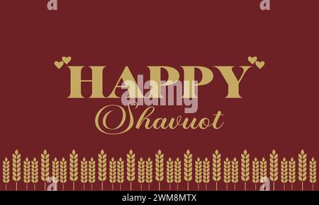 Happy Shavuot erstaunlicher Text und farbenfrohes Illustrationsdesign im Hintergrund Stock Vektor