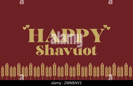 Happy Shavuot erstaunlicher Text und farbenfrohes Illustrationsdesign im Hintergrund Stock Vektor