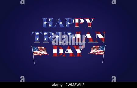 Happy Truman Day stilvoller Text mit Illustration im Hintergrund der usa-Flagge Stock Vektor