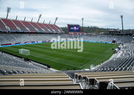 San Diego, USA. Februar 2024. CONCACAF Women's Gold Cup Ein allgemeiner Überblick über das Snapdragon Stadium vor dem Spiel der Gruppe B Women's Gold Cup zwischen Puerto Rico und Panama im Snapdragon Stadium in San Diego, Kalifornien. (Xavier Hernandez/SPP) Credit: SPP Sport Press Photo. /Alamy Live News Stockfoto