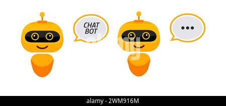 Robotersymbol. Chat Bot Sign for Support Service Concept. Chatbot-Charakter flach Stock Vektor