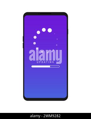Symbol für mobile Aktualisierung, Telefon für Software-Aktualisierung. Konzeptdaten zum flachen Laden des Smartphones Stock Vektor