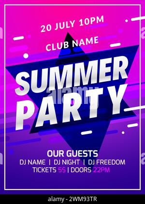 Musik Party Poster Hintergrundfarbe abstrakt Verlauf Flyer Design. 3D Modern Summer Dance Club Vorlage Stock Vektor