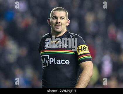 Wigan, Großbritannien. Februar 2024. Matthew Eisenhuth von Penrith Panthers, während des World Club Challenge Matches Wigan Warriors gegen Penrith Panthers 2024 im DW Stadium, Wigan, Großbritannien, 24. Februar 2024 (Foto: Cody Froggatt/News Images) in Wigan, Großbritannien am 24. Februar 2024. (Foto: Cody Froggatt/News Images/SIPA USA) Credit: SIPA USA/Alamy Live News Stockfoto