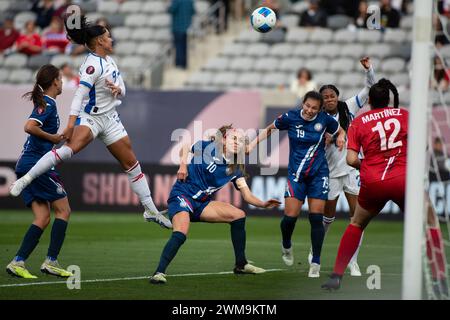 San Diego, USA. Februar 2024. San Diego, USA, 21. Februar 2024 CONCACAF Women's Gold Cup Action während des Gruppe B Women's Gold Cup Spiels zwischen Panama und Puerto Rico im Snapdragon Stadium in San Diego, Kalifornien. (Xavier Hernandez/SPP) Credit: SPP Sport Press Photo. /Alamy Live News Stockfoto
