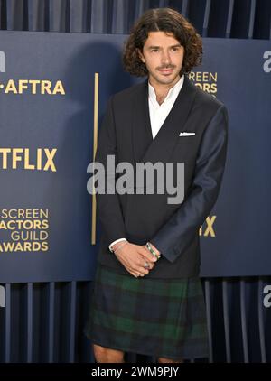 Los Angeles, USA. Februar 2024. Harry Richardson nimmt am Samstag, den 24. Februar 2023, an den 30. Jährlichen sag Awards im Shrine Auditorium and Expo Hall in Los Angeles, Kalifornien, Teil. Foto: Chris Chew/UPI Credit: UPI/Alamy Live News Stockfoto