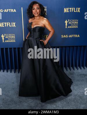 Los Angeles, USA. Februar 2024. Sheryl Lee Ralph geht auf dem roten Teppich bei den Screen Actors Guild Awards, die am Samstag, den 24. Februar 2024, im Shrine Auditorium und in der Expo Hall in Los Angeles, KALIFORNIEN, stattfanden. (Foto: Sthanlee B. Mirador/SIPA USA) Credit: SIPA USA/Alamy Live News Stockfoto