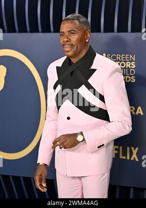 Los Angeles, USA. Februar 2024. Los Angeles, Usa. Februar 2024. Colman Domingo nimmt am Samstag, den 24. Februar 2023, an den 30. Jährlichen sag Awards im Shrine Auditorium and Expo Hall in Los Angeles, Kalifornien, Teil. Foto: Chris Chew/UPI Credit: UPI/Alamy Live News Credit: UPI/Alamy Live News Stockfoto