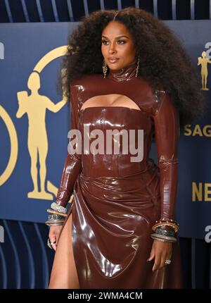 Los Angeles, USA. Februar 2024. Los Angeles, Usa. Februar 2024. Ciara nimmt am Samstag, den 24. Februar 2023, an den 30. Jährlichen sag Awards im Shrine Auditorium and Expo Hall in Los Angeles Teil. Foto: Chris Chew/UPI Credit: UPI/Alamy Live News Credit: UPI/Alamy Live News Stockfoto