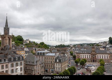 Stadtblick von Morlaix im Norden des Departements Finistere, Bretagne, Frankreich Stockfoto