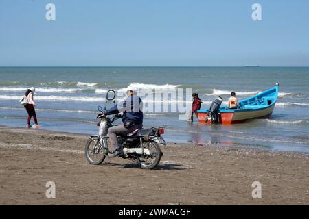Szene am Strand von Babolsar, Kaspisches Meer, Iran, 22/03/2019 Stockfoto